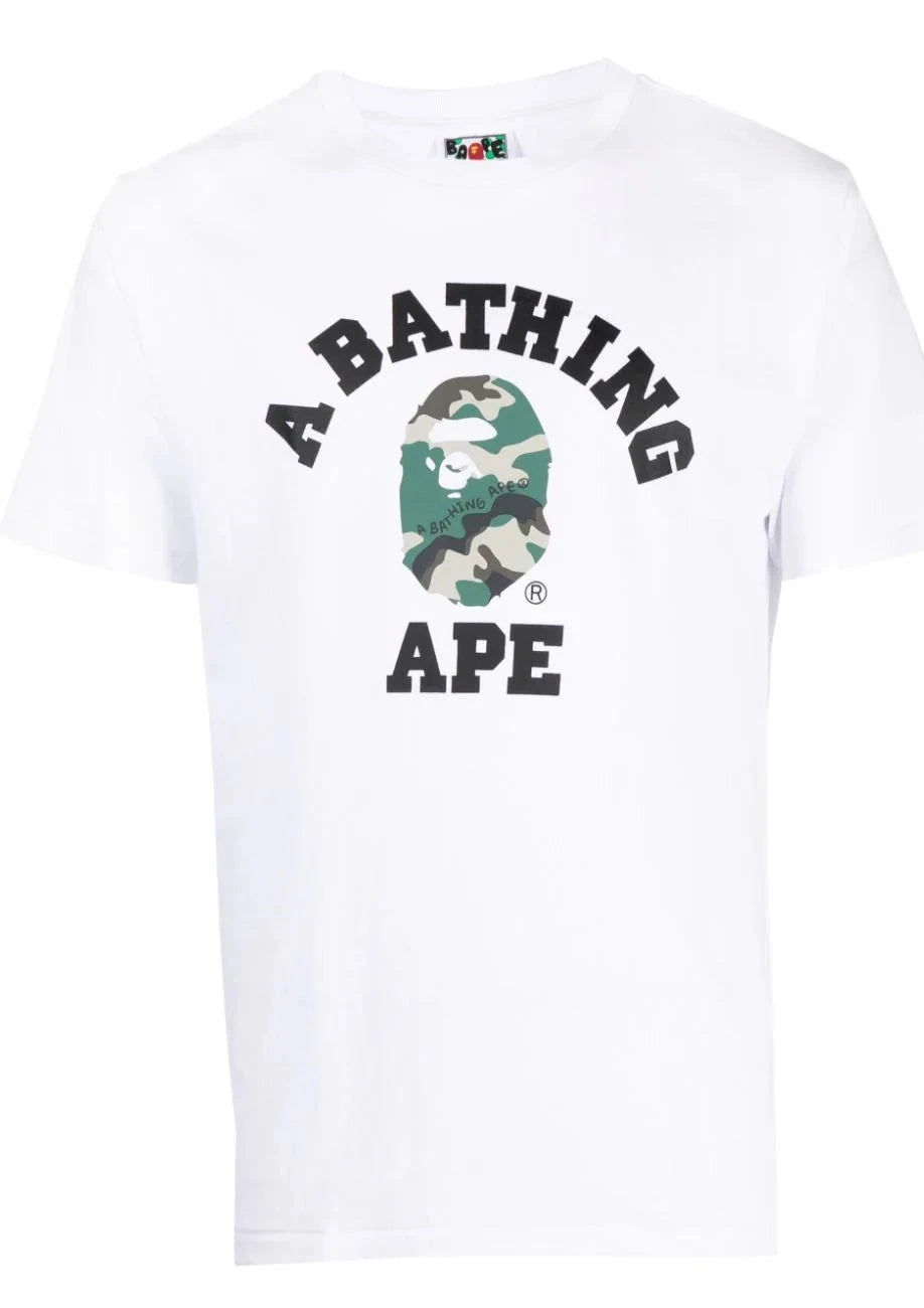 AAPE Classic logo-print white cotton T-shirt