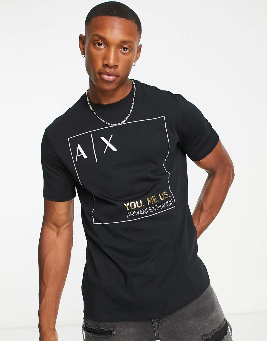 Exchange box logo t-shirt in black – Be Yourself Clothing