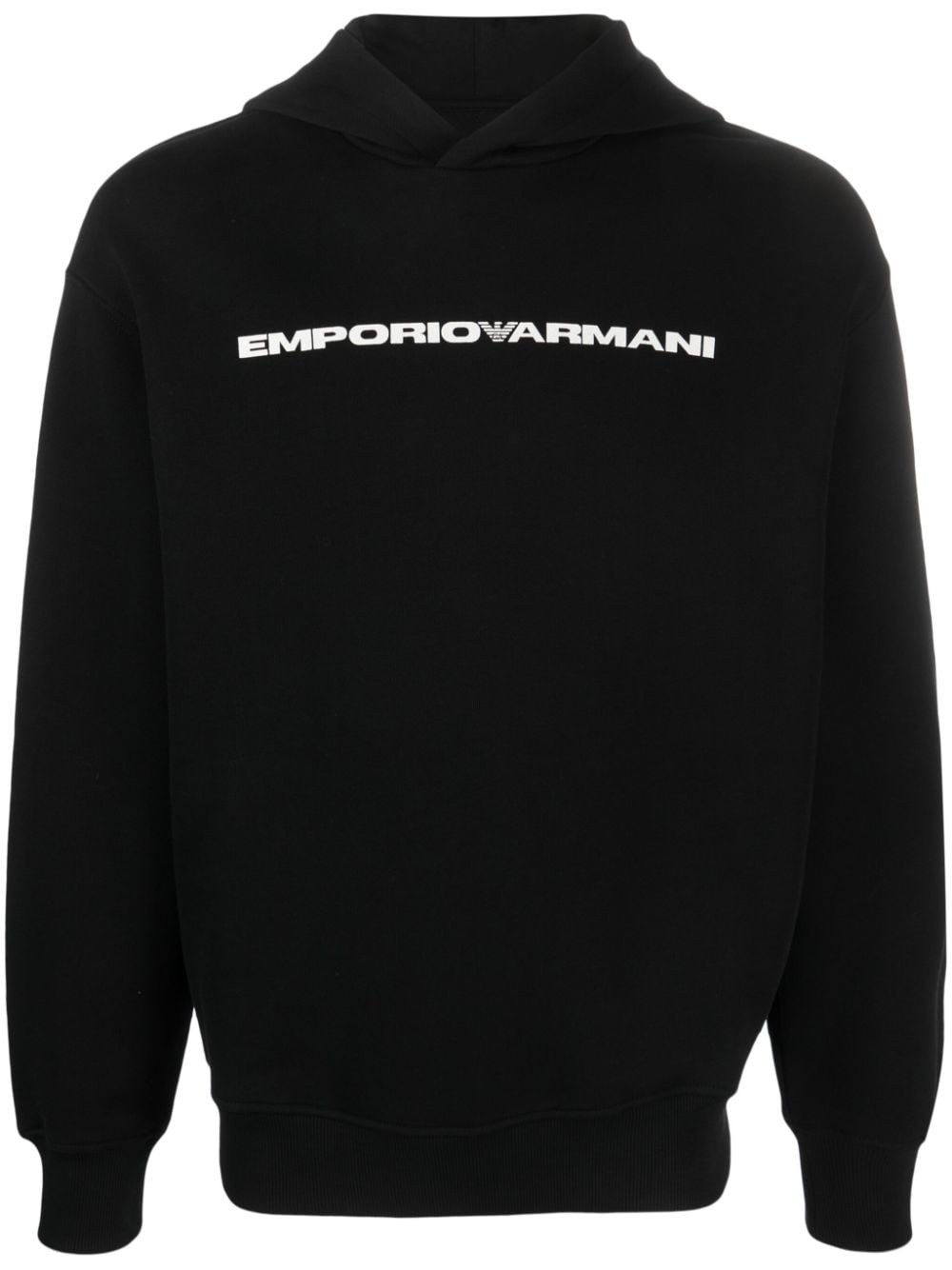 Emporio Armani logo-print cotton hoodie