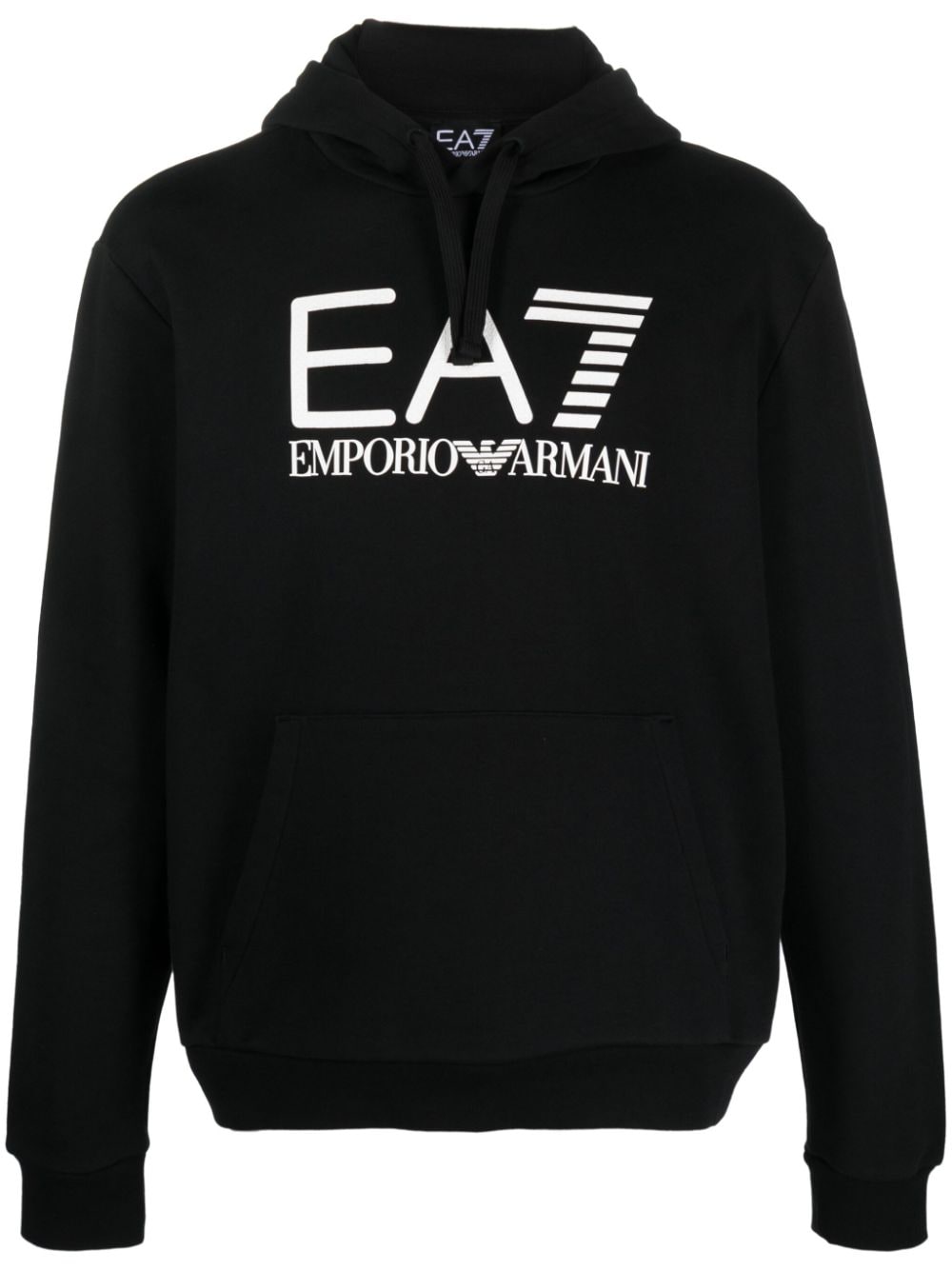 Ea7 Emporio Armani logo-print cotton hoodie