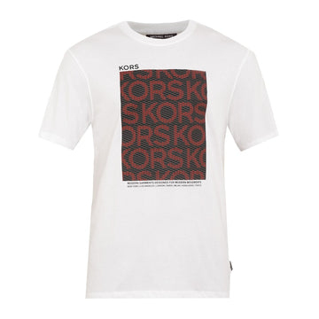Michael Kors Men White Mesh Kors Block Print T-shirt