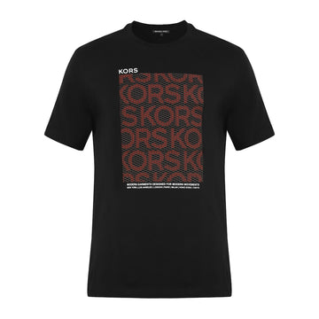 Michael Kors Men Black Mesh Kors Block Print T-Shirt