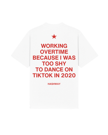 HASHWAY Working Overtime Oversized T-shirt White