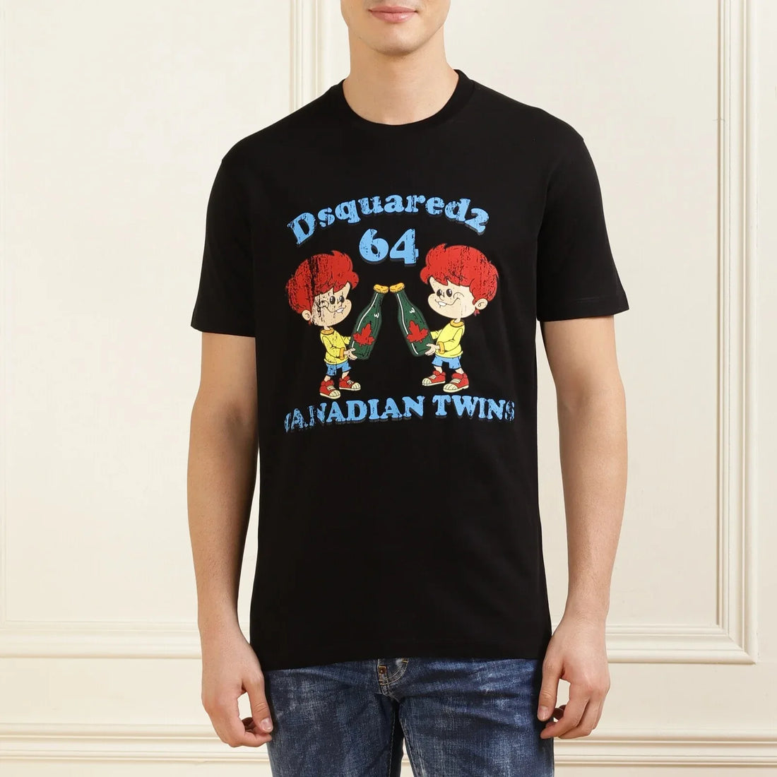 Twins Prin Men Black Canadian Cool-Fit Black T-shirt
