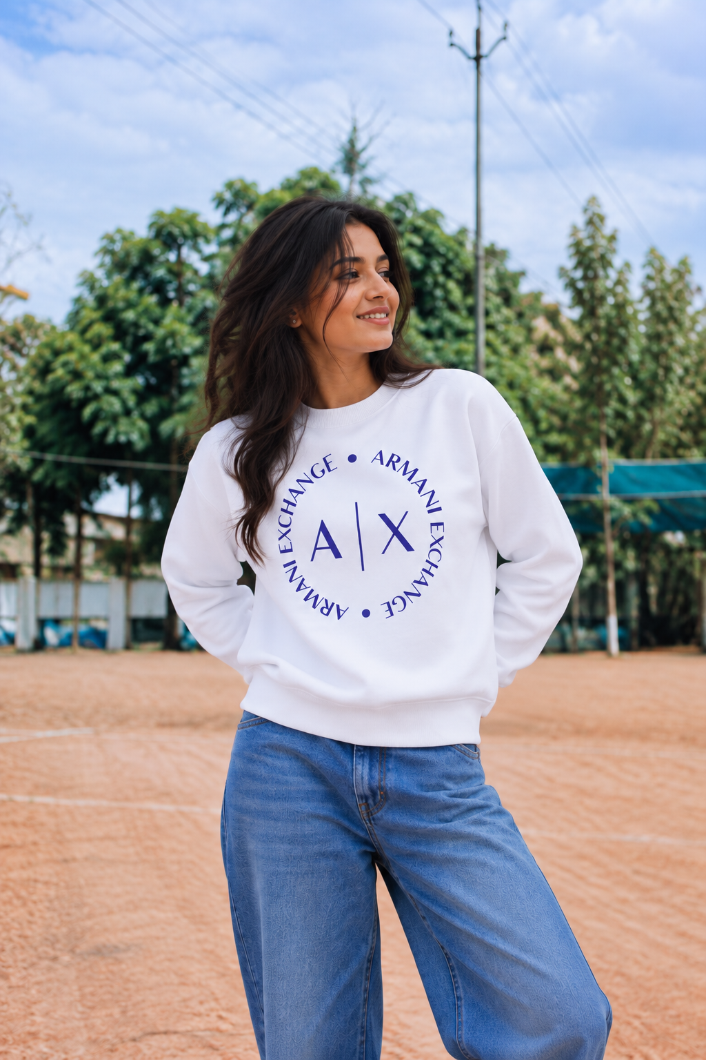 Ivory Orbit Cotton Sweatshirt