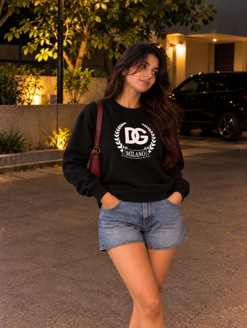 Midnight Crest Cotton Sweatshirt