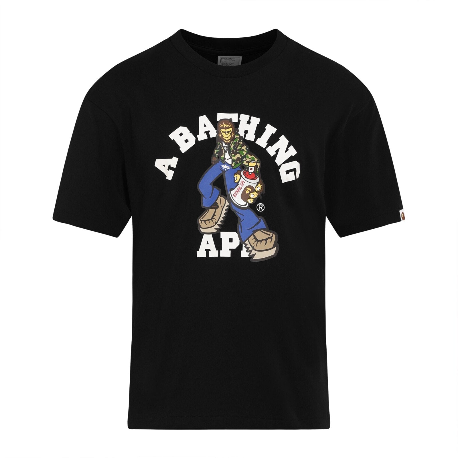 Men Black Cool Graffiti Printed T-Shirt