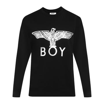 Luxe Silver Logo Printed Black Sweatshirt