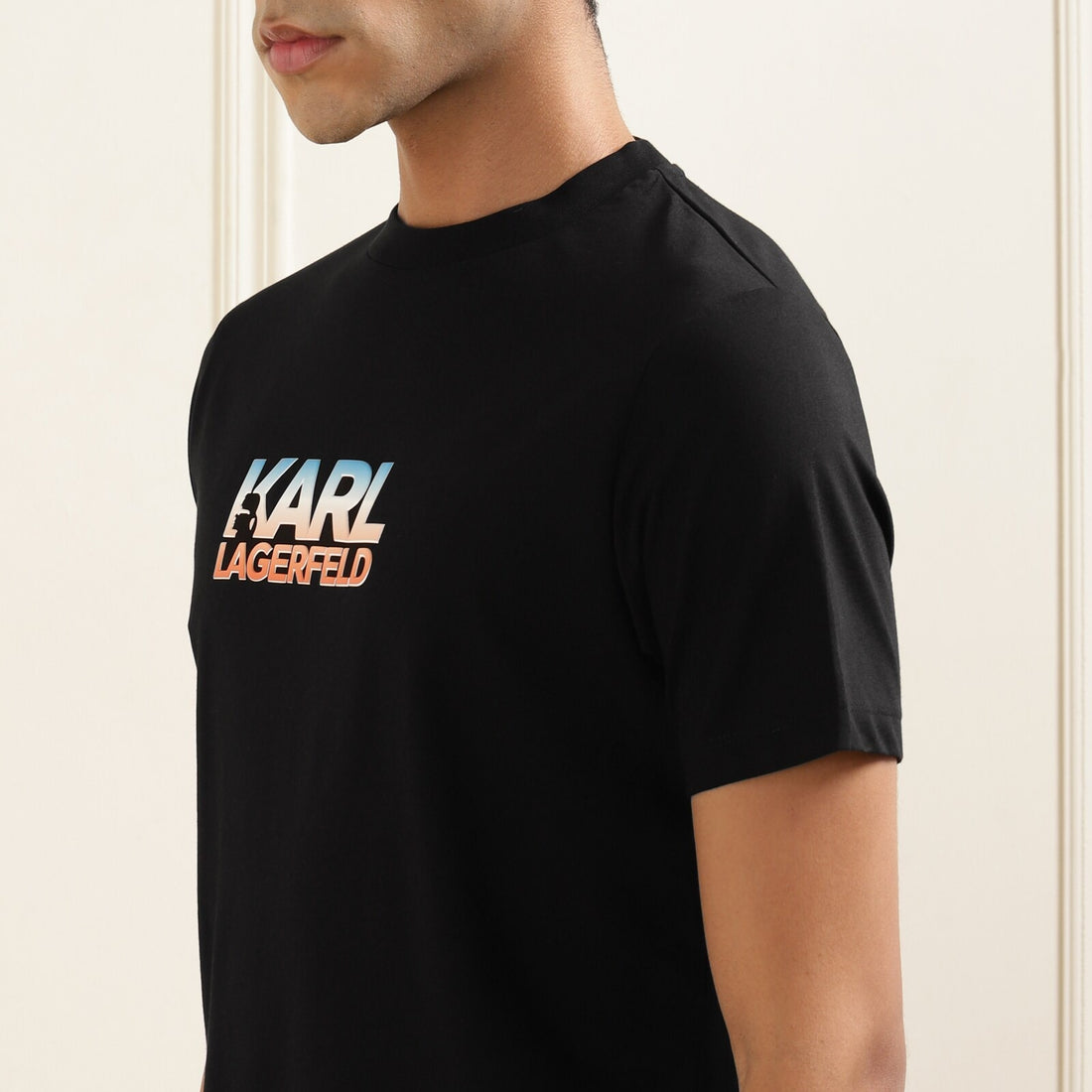 Men's Black Big Print KL Black T-shirt