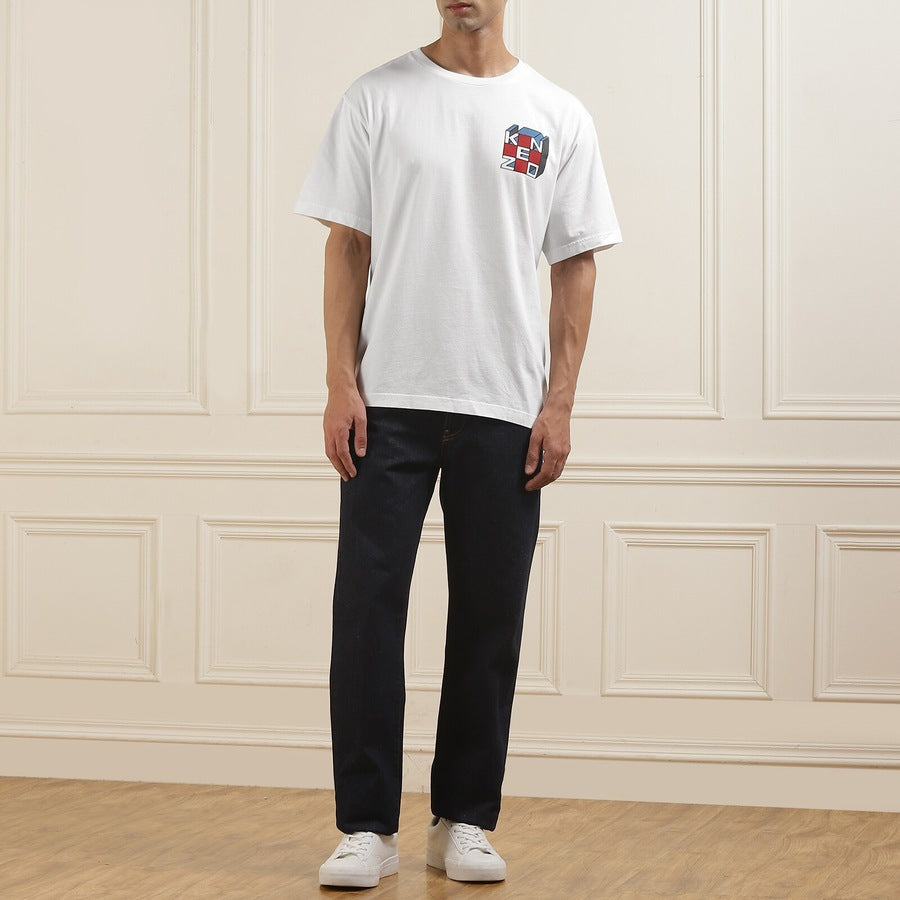 Men White KENZO Kube Print Oversized T-shirt