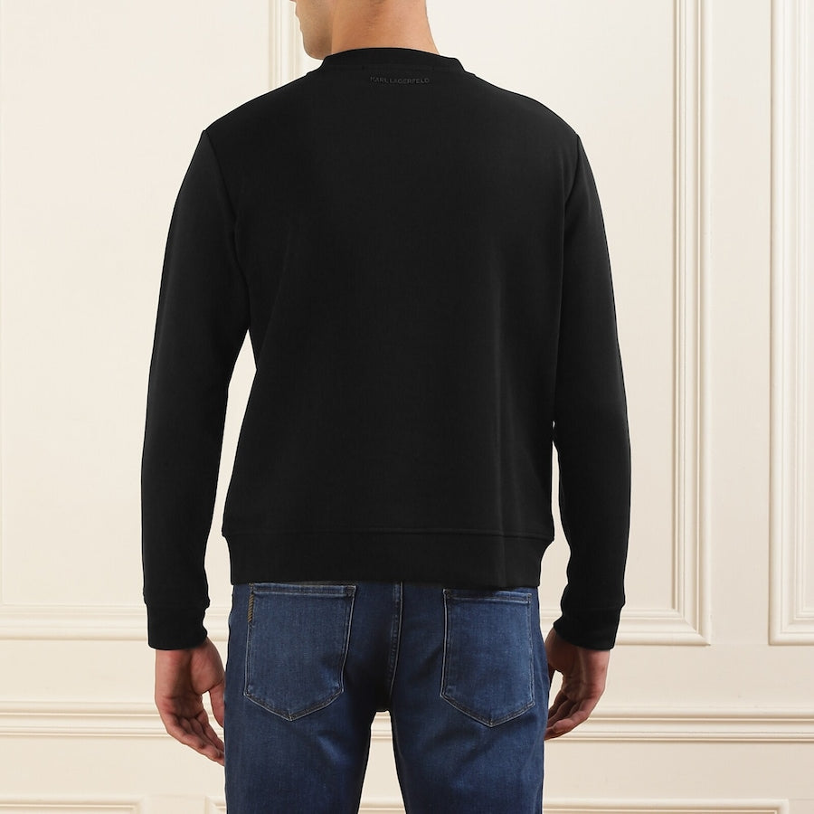Men Black Karl Paint Face Printed Sweatshirt
