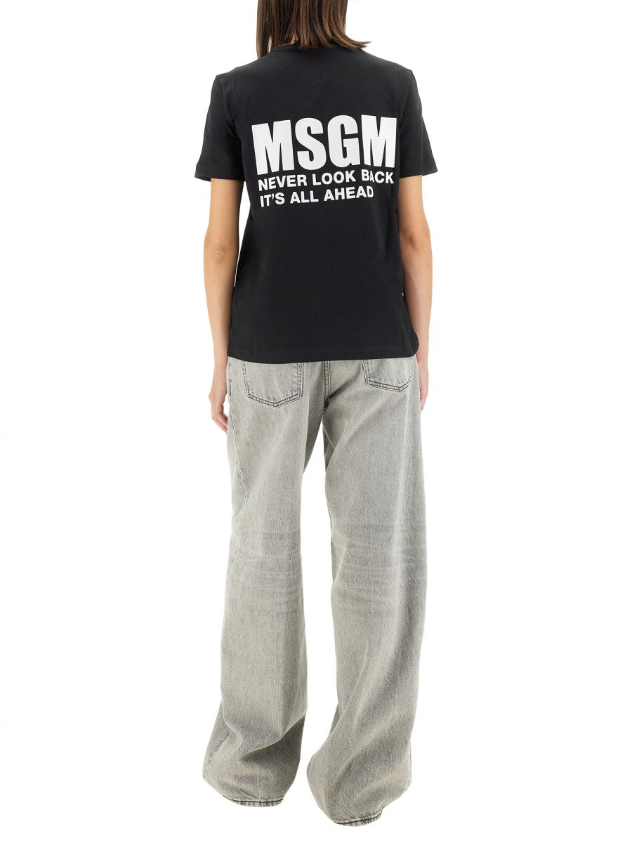 MSGM T-SHIRT WITH LOGO (Black)