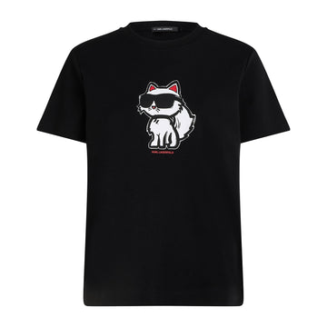 Black Regular Fit Choupette Women's T-shirt