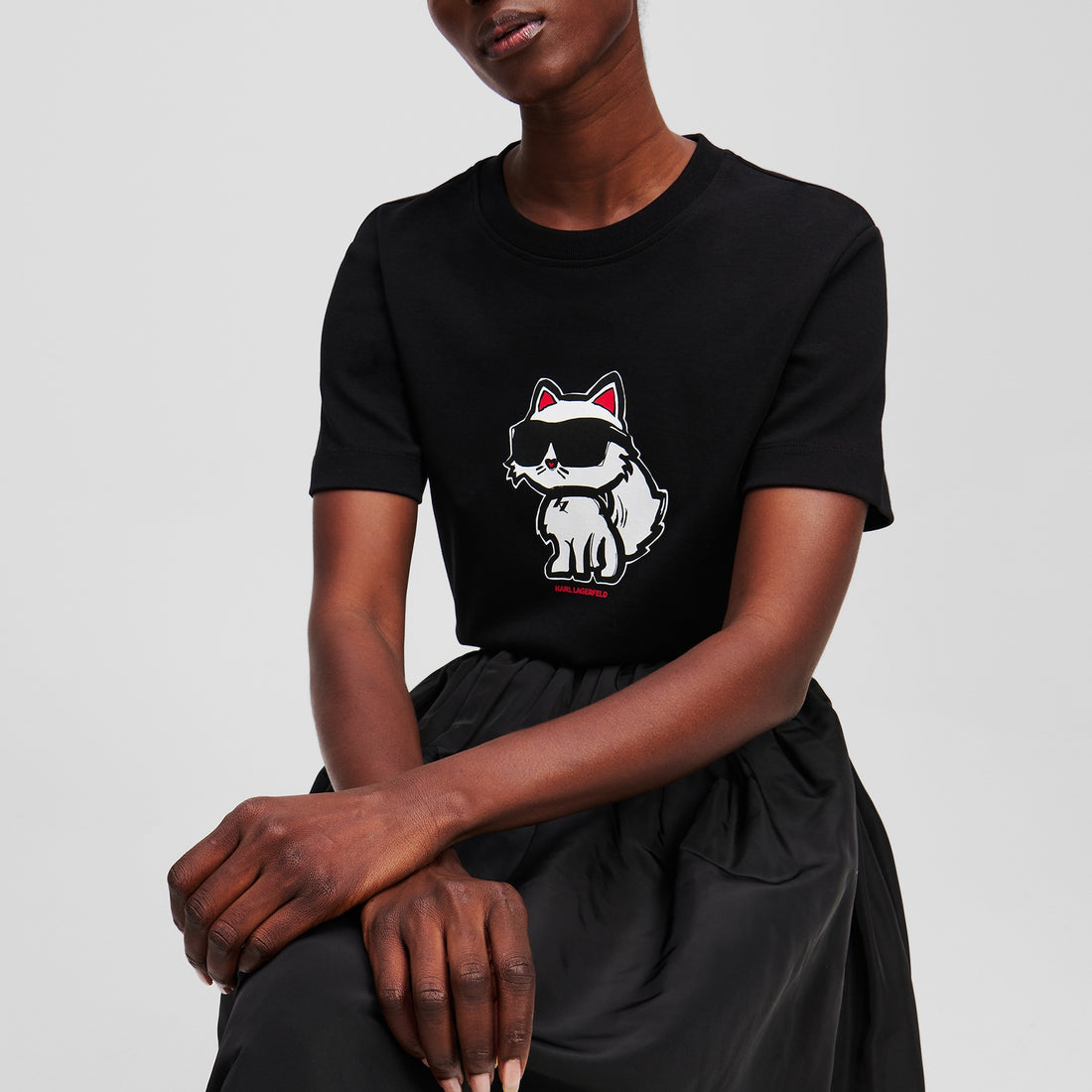 Black Regular Fit Choupette Women's T-shirt