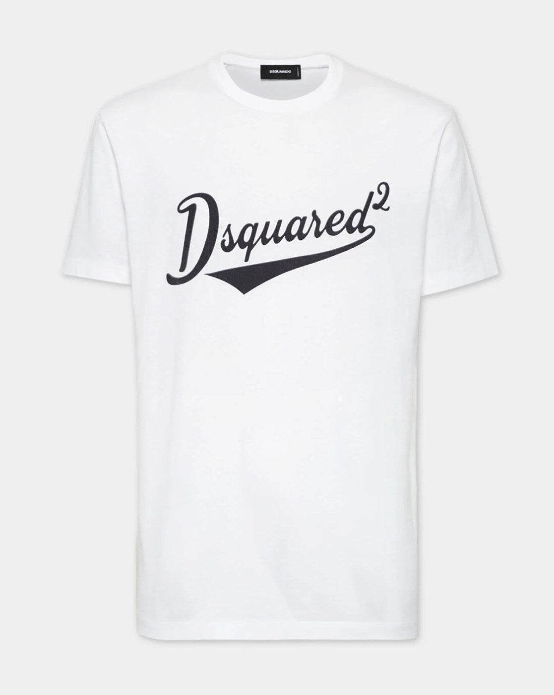 Typographic Print Regular Fit Crew-Neck White T-Shirt