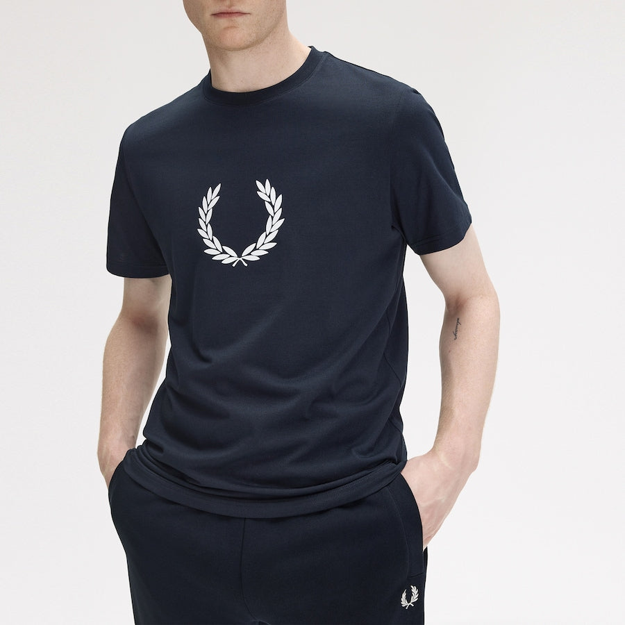 Men Navy Front Laurel Wreath T-shirt