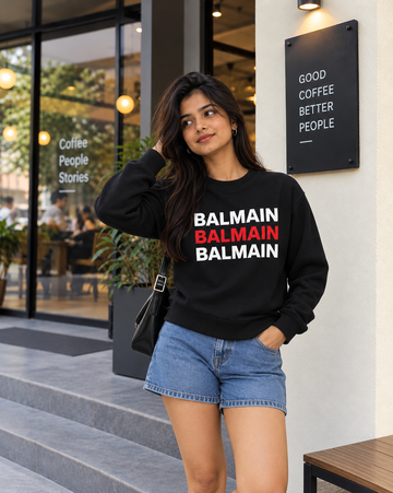 Crimson Statement Cotton Sweatshirt