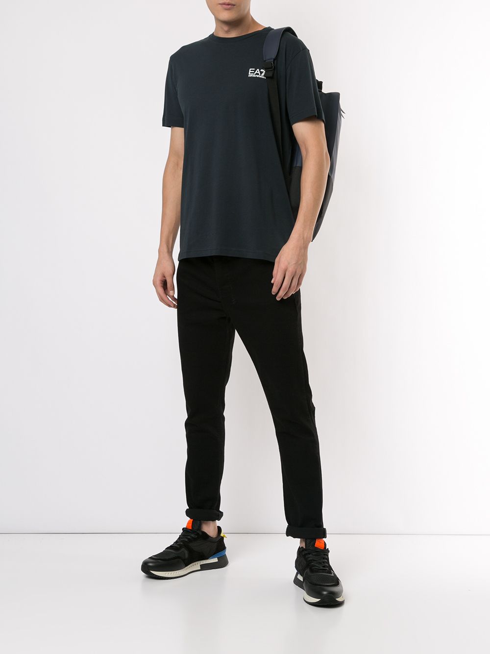 Ea7 logo printed black T-shirt