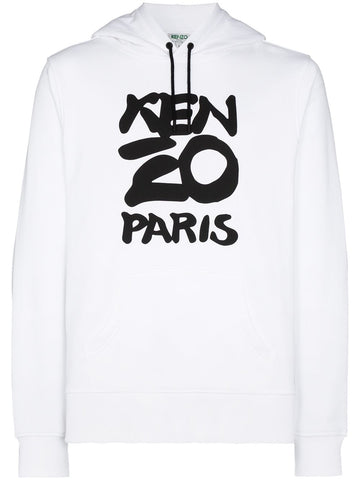 Big Branding logo print white hoodie
