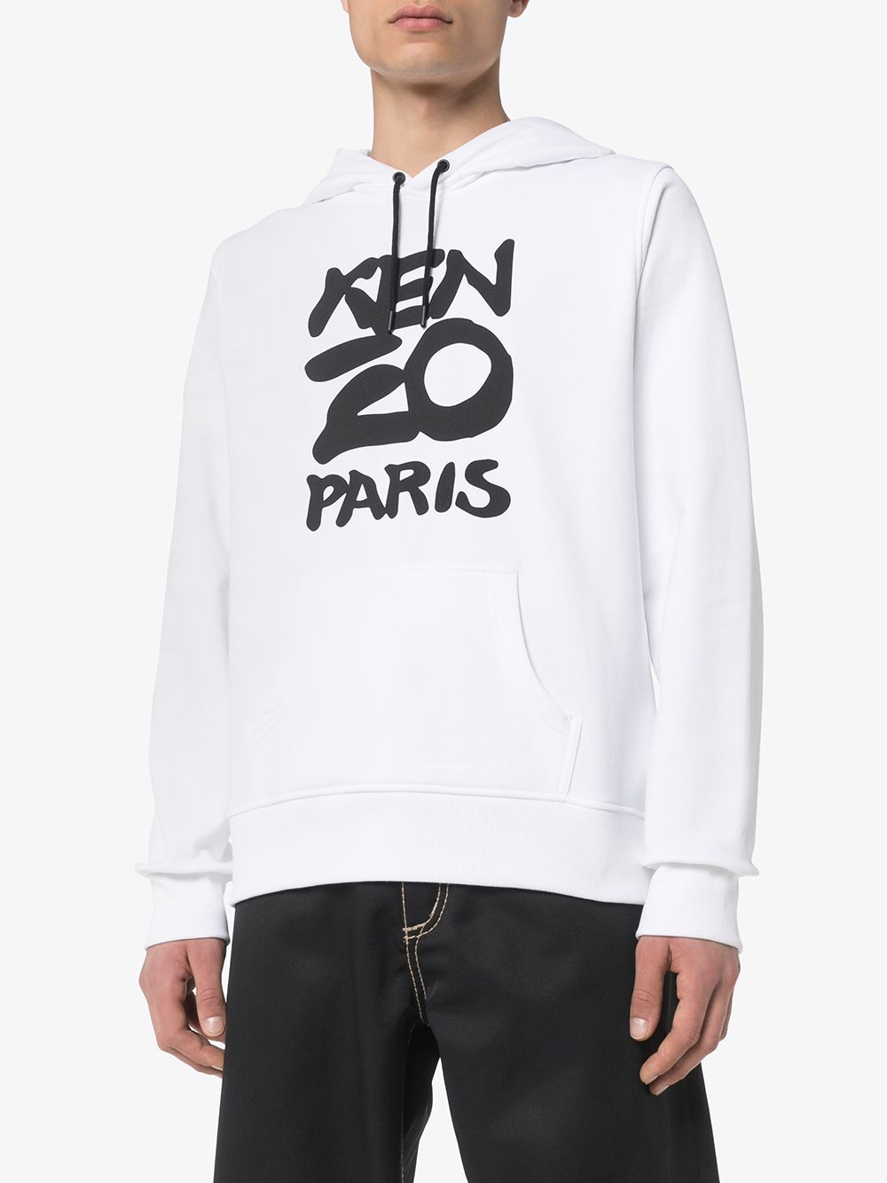 Big Branding logo print white hoodie