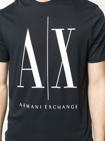 Large logo printed black cotton T-shirt