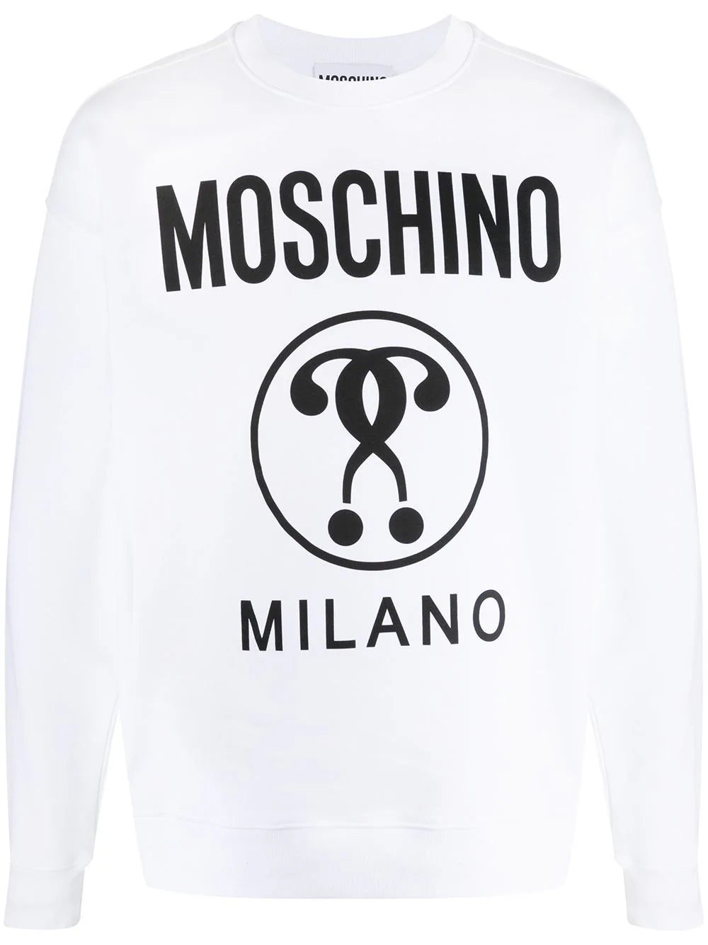 Question mark logo printed white sweatshirt