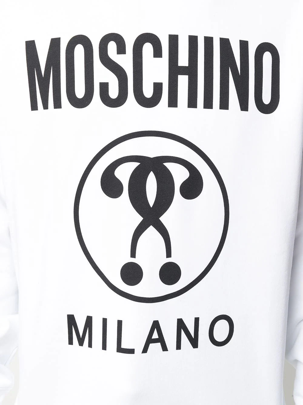 Question mark logo printed white sweatshirt
