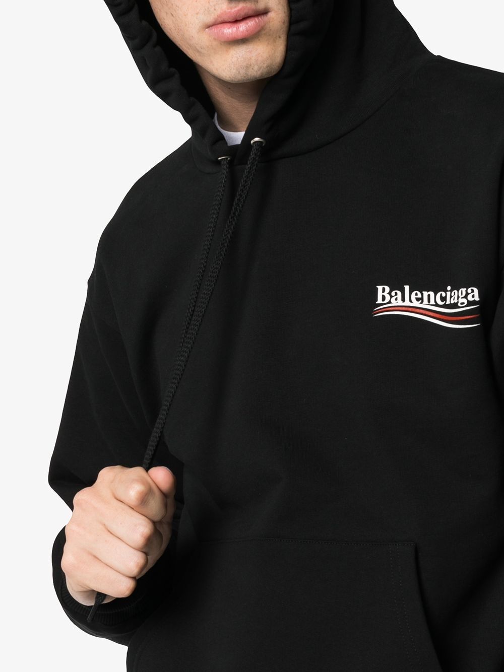 Brand logo printed black hoodie