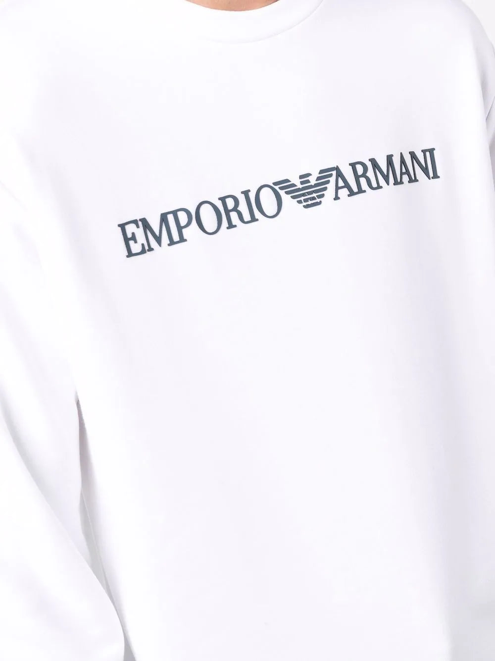 Brand's logo-print white crew-neck sweatshirt