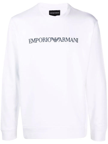 Brand's logo-print white crew-neck sweatshirt