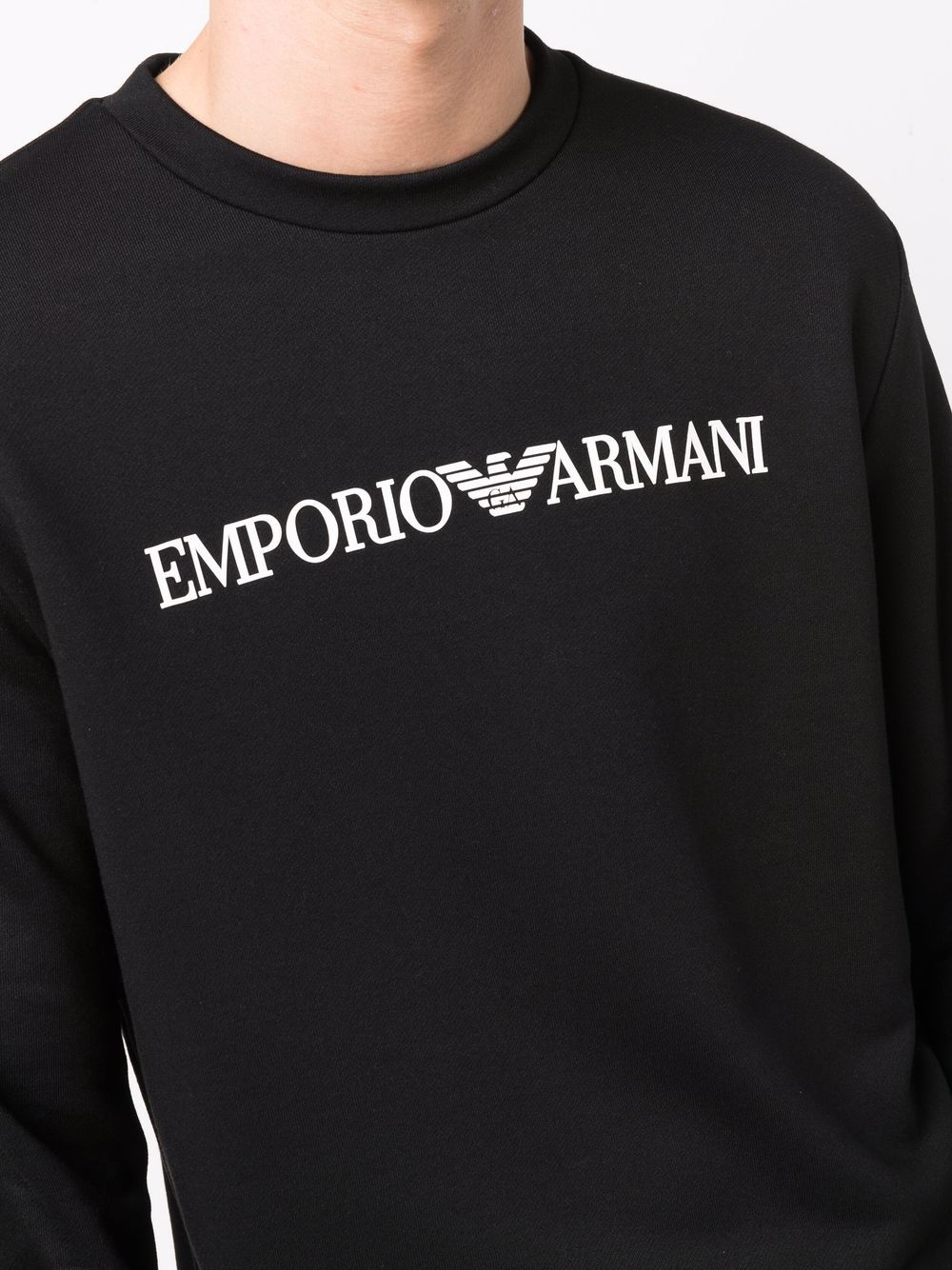 Statement logo-print crew-neck black sweatshirt