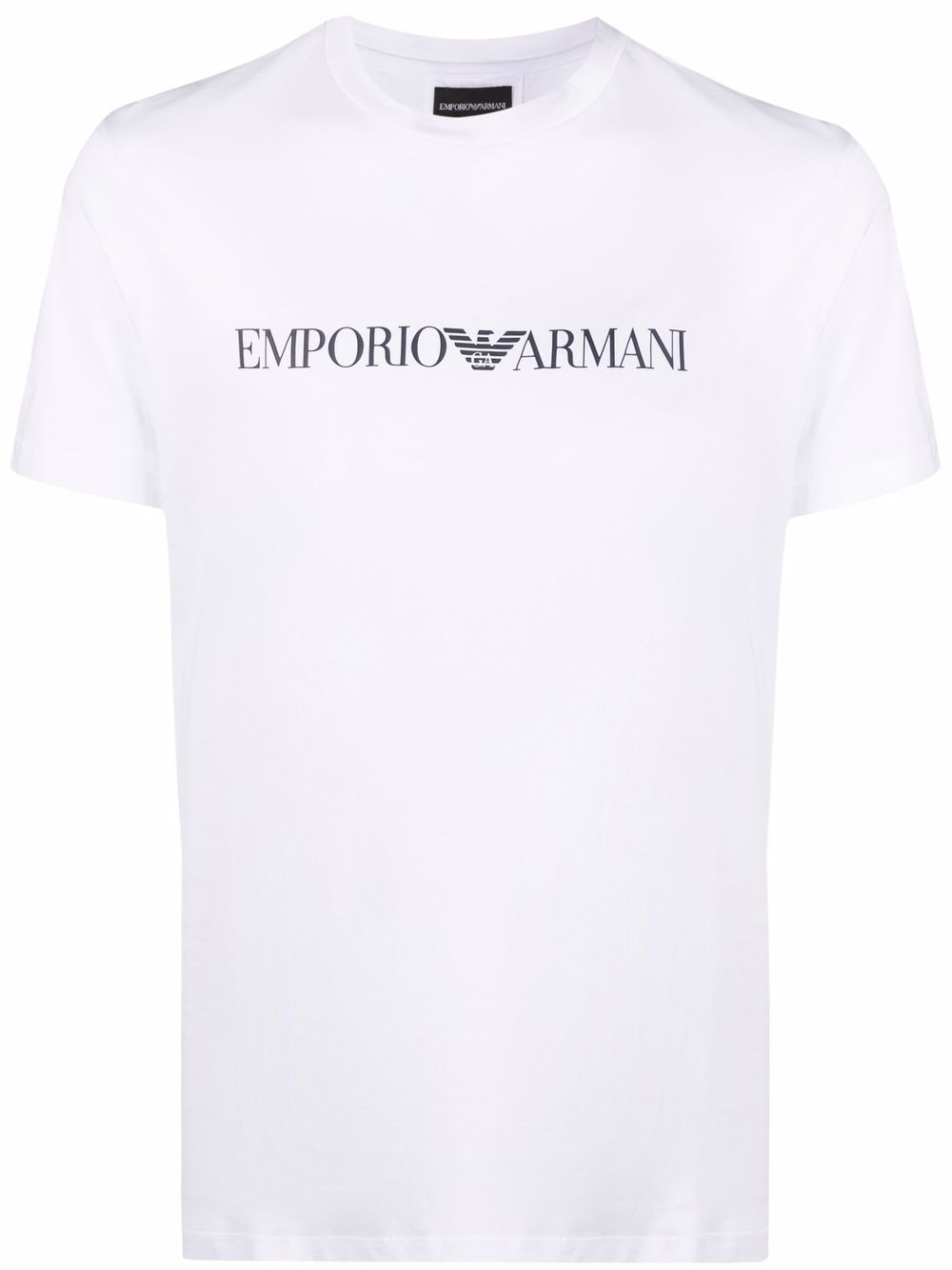 Brand logo-print cotton White T-Shirt