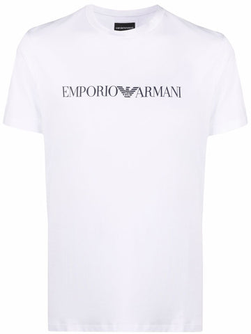 Brand logo-print cotton White T-Shirt