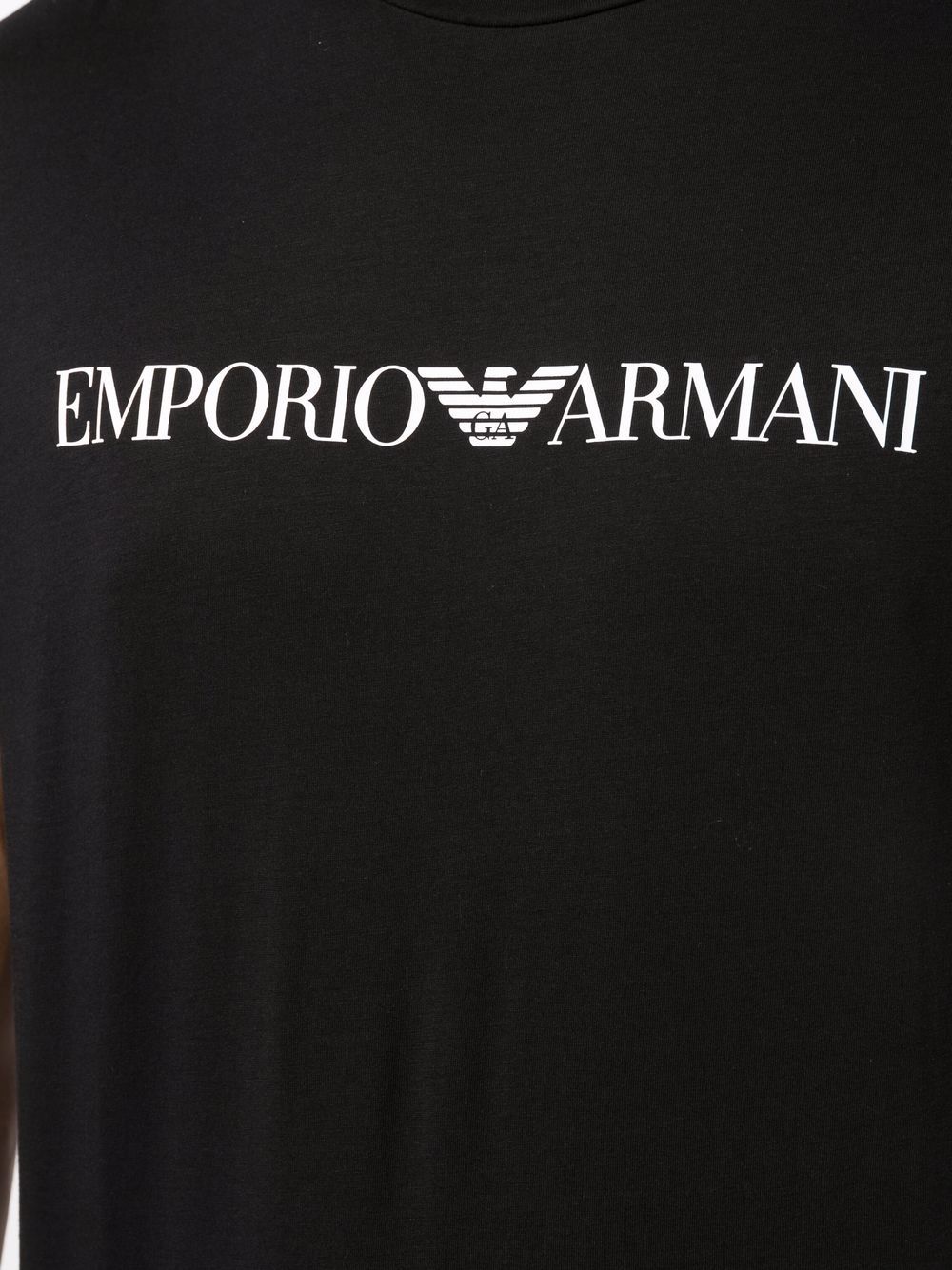 EA logo-print cotton T-Shirt Black