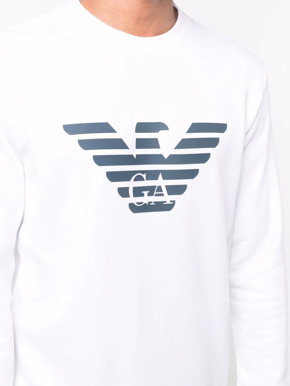 Eagle print logo-white sweatshirt