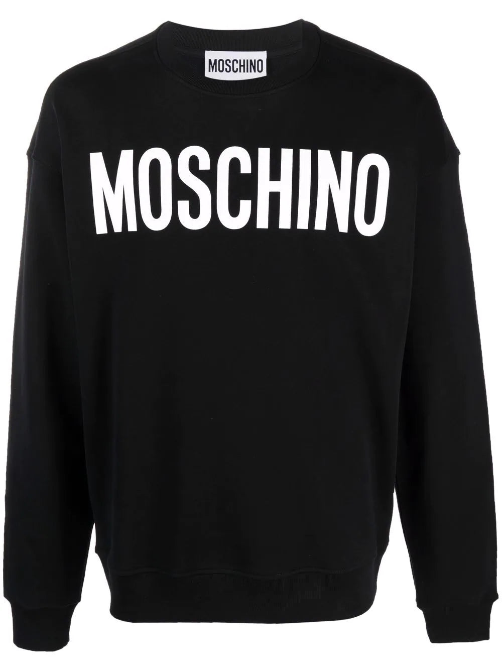 Statement logo-print crew neck black sweatshirt