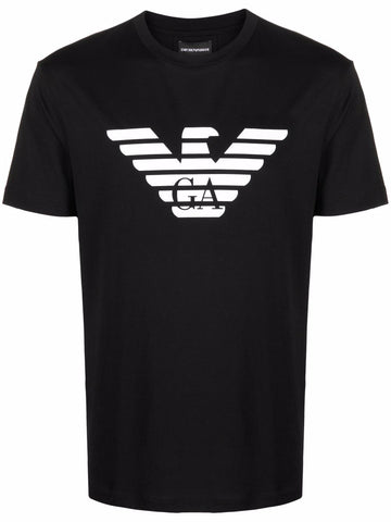 Eagle Logo-print  black T-shirt for Women's