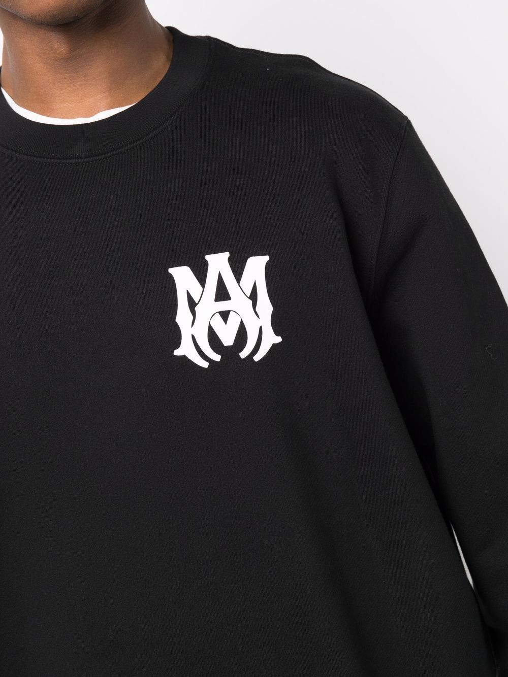 Logo-print black cotton sweatshirt