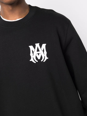 Logo-print black cotton sweatshirt