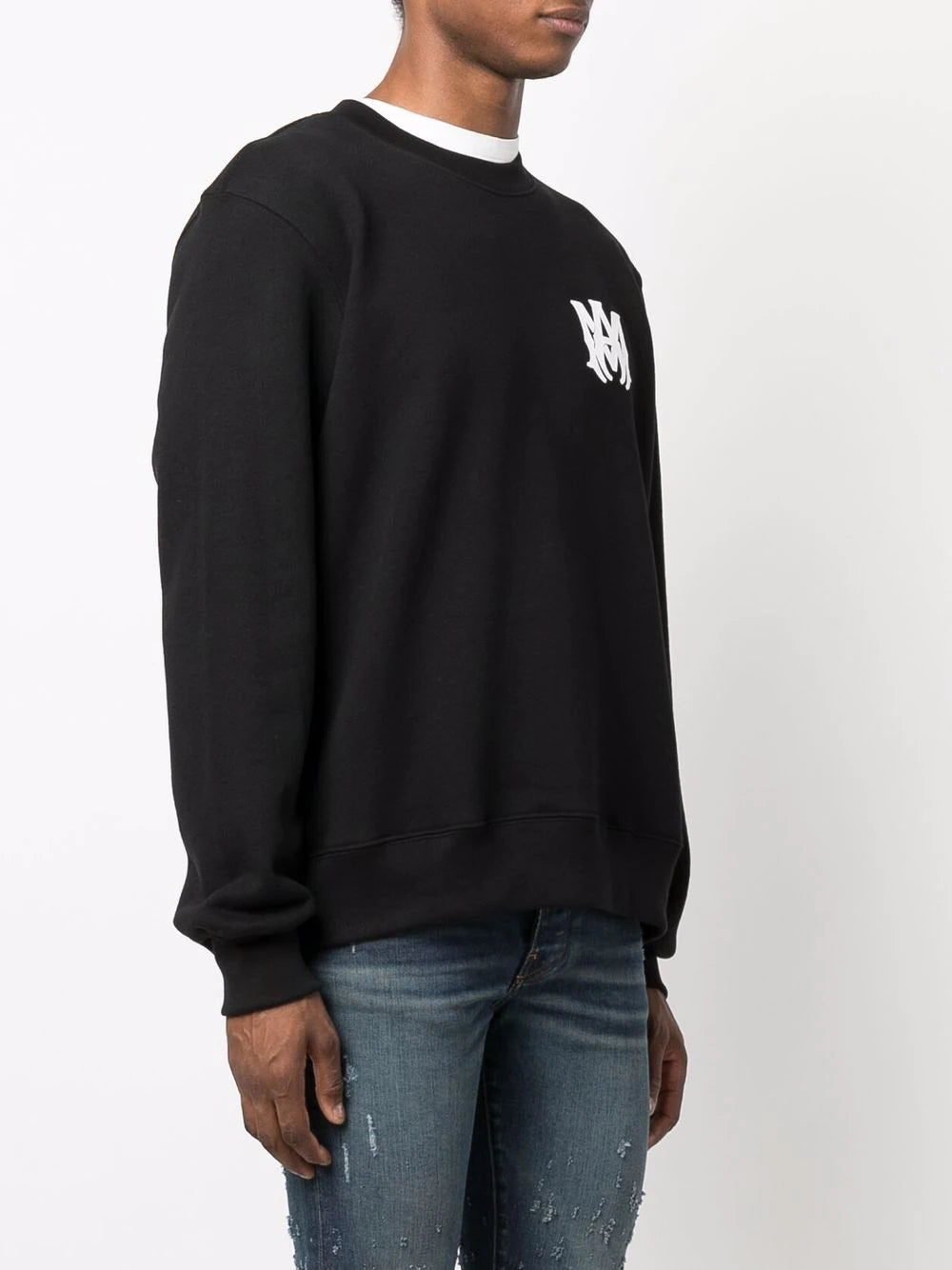 Logo-print black cotton sweatshirt