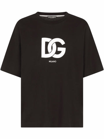 DG Brand-logo cotton Black Oversized T-shirt