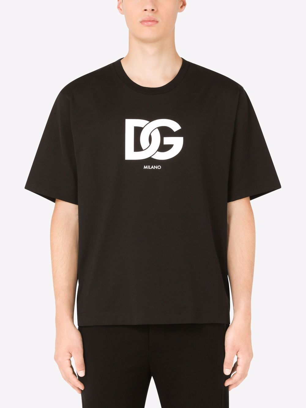 DG Brand-logo cotton Black Oversized T-shirt