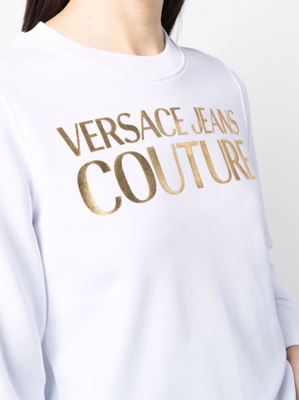 Versace Jeans Couture metallic logo-print sweatshirt