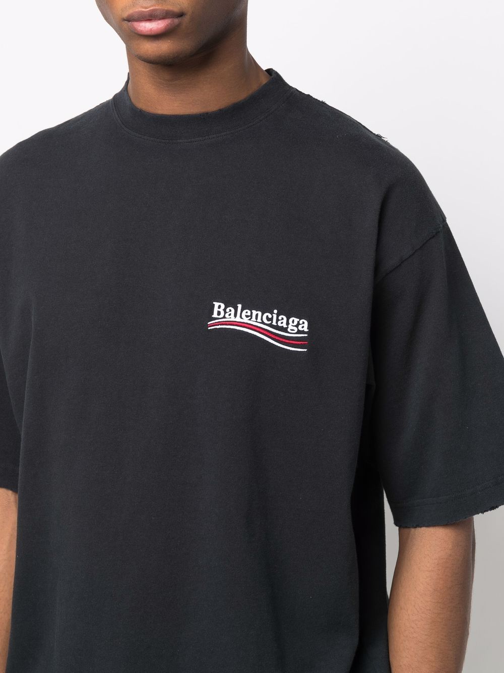 Brand Logo-printed black oversized T-shirt