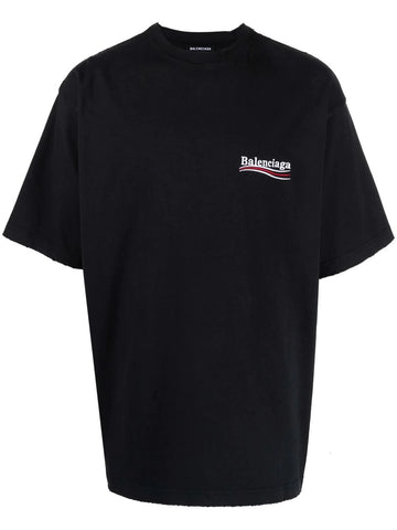 Brand Logo-printed black oversized T-shirt