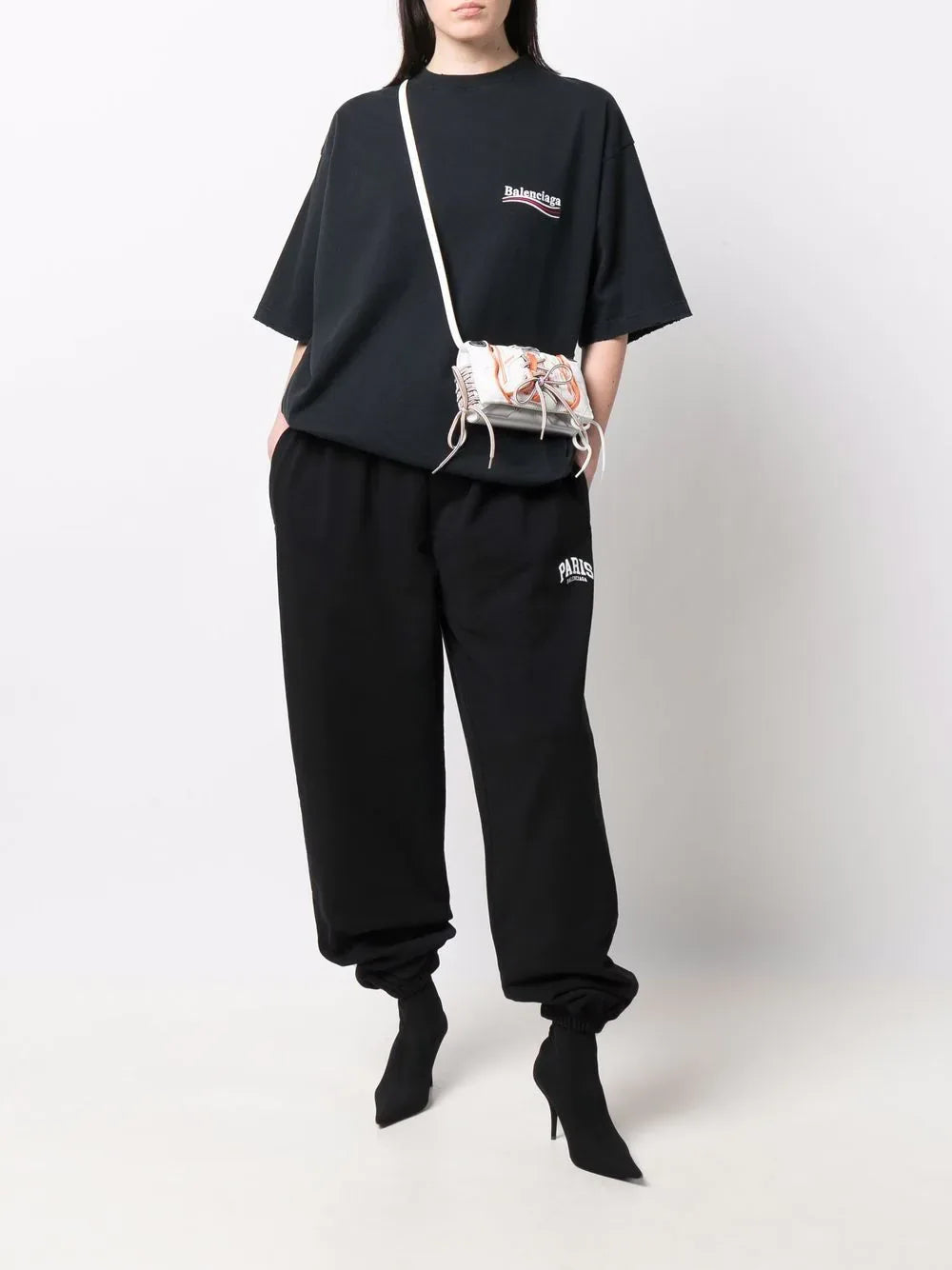 Brand Logo-printed black oversized T-shirt