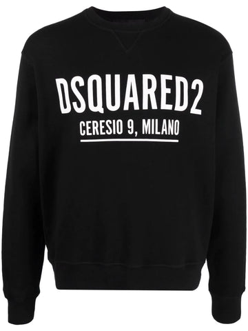Black logo-print cotton sweatshirt