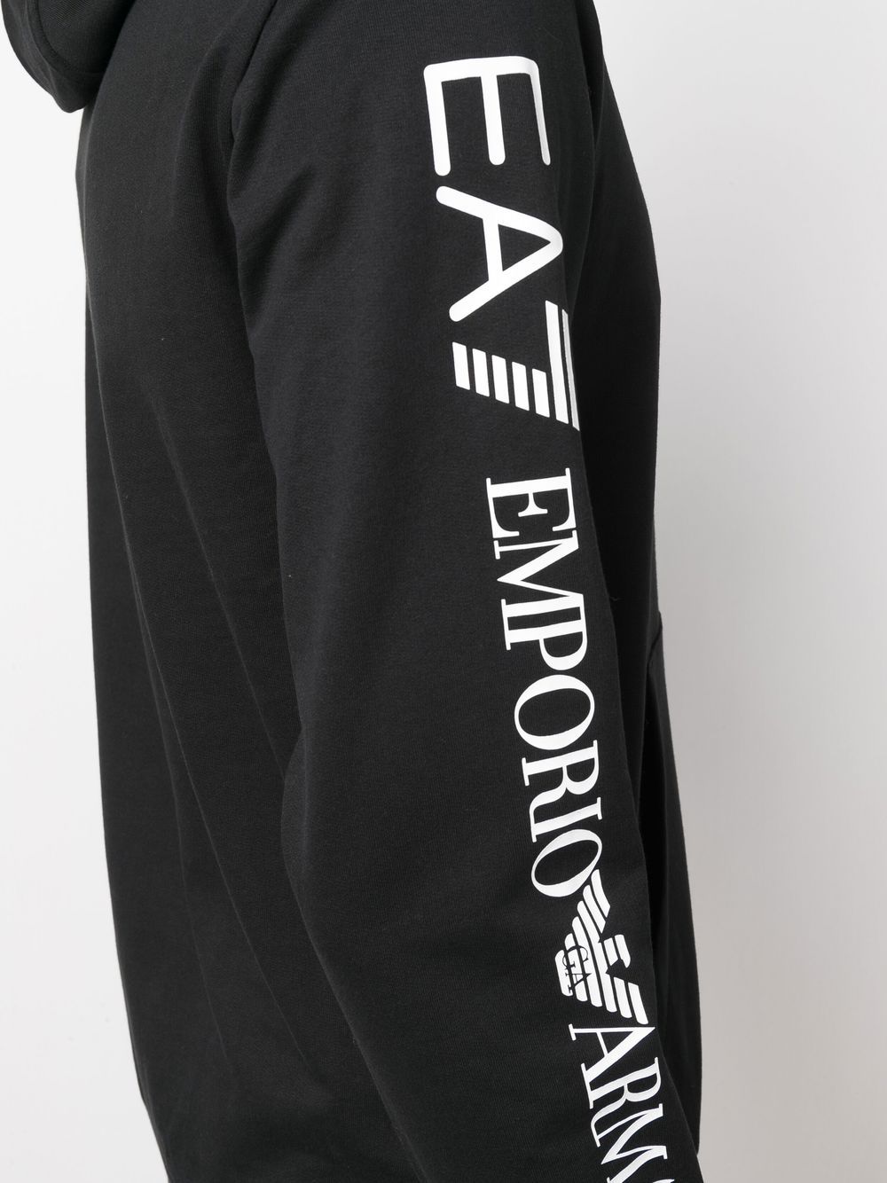 Ea7 Emporio Armani logo-print cotton hoodie