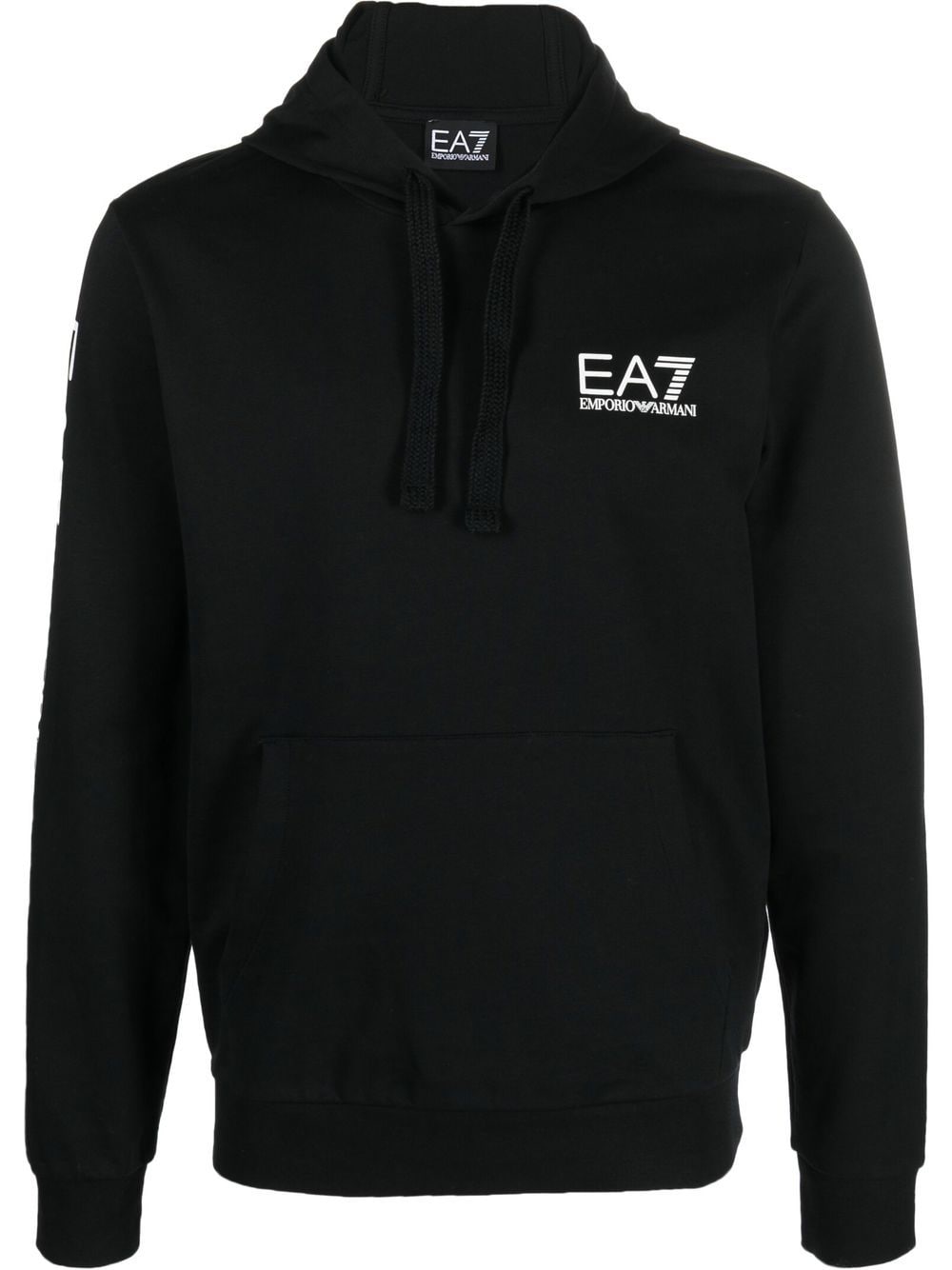 Ea7 Emporio Armani logo-print cotton hoodie
