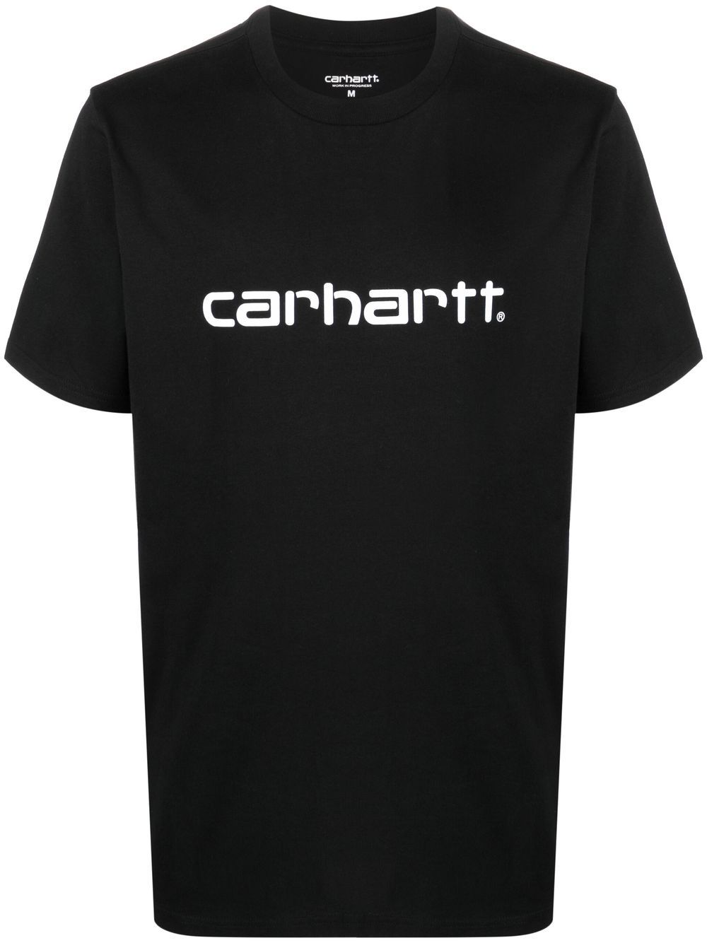 Iconic logo-print crew-neck black T-shirt